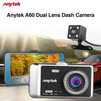 

Anytek A60 FHD 1080P 4" Dual Lens Car DVR Camera LDWS Dash Cam Video Recorder Multiple Language Dashcam