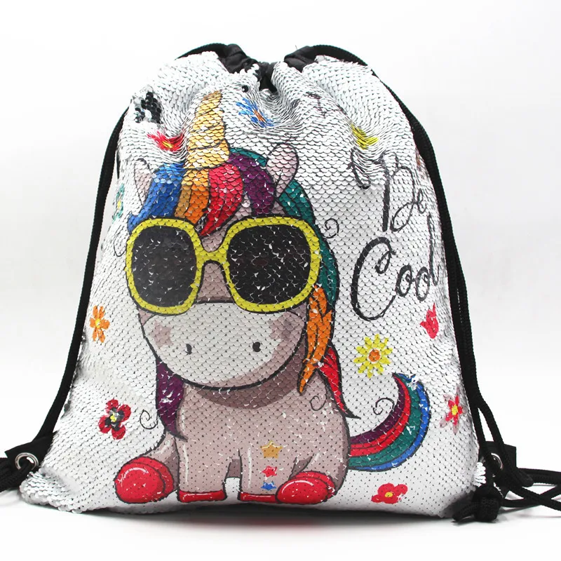 

Children Girls Sports Gym Bag Womens Sport Bags For Fitness Storage Travel Drawstring Backpack Sequined Unicorn Outdoor Gymtas