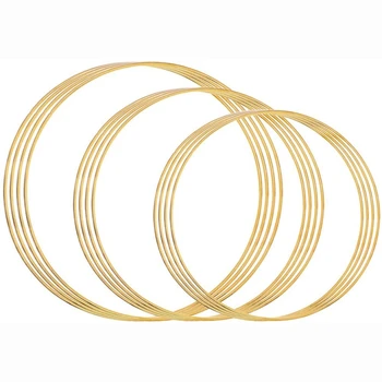 

Metal Rings Hoops Macrame Ring, Dream Catcher Metal Rings Supplies, Metal Hoops Macrame Creations Ring for Crafts 12Pcs