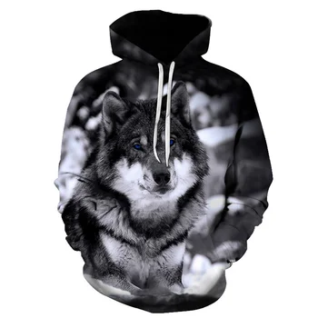 

BIAOLUN 2020 New wolf hoodies Men's hoodie autumn Winter hip hop hoody Tops Casual Brand 3D wolf head Hoodie Sweatshirt