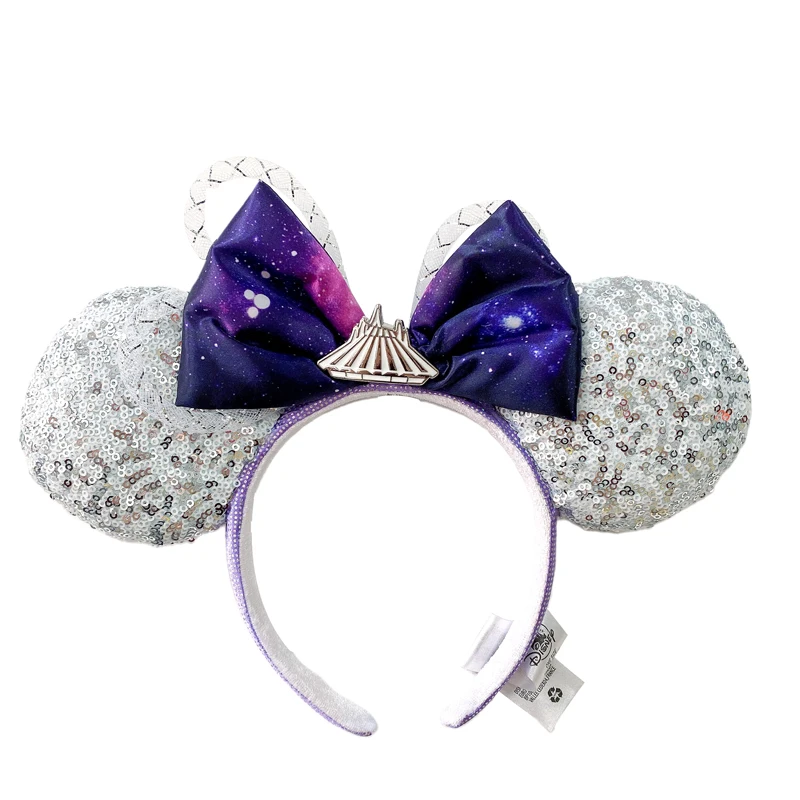 Disney Minnie Mouse Ears Headband Mermaid glitter Bows EARS COSTUME Headband Cosplay Plush Adult/Kids Headband Gift