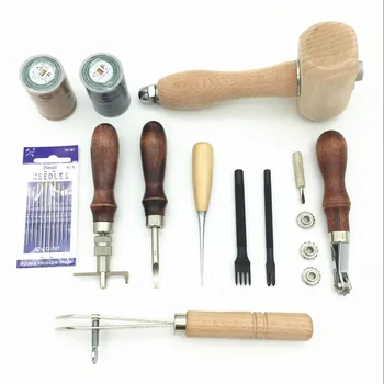 

11 Pieces of Leather Tool Set DIY Hand Tools Hand Stitching Sewing Cutting edge processing Punch