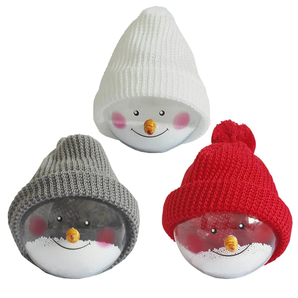 Unique Cartoon Snowman Christmas Ball Pretty Toys Christmas Decorations Toy Gift for Children Crystal Ball Hanging Ornament
