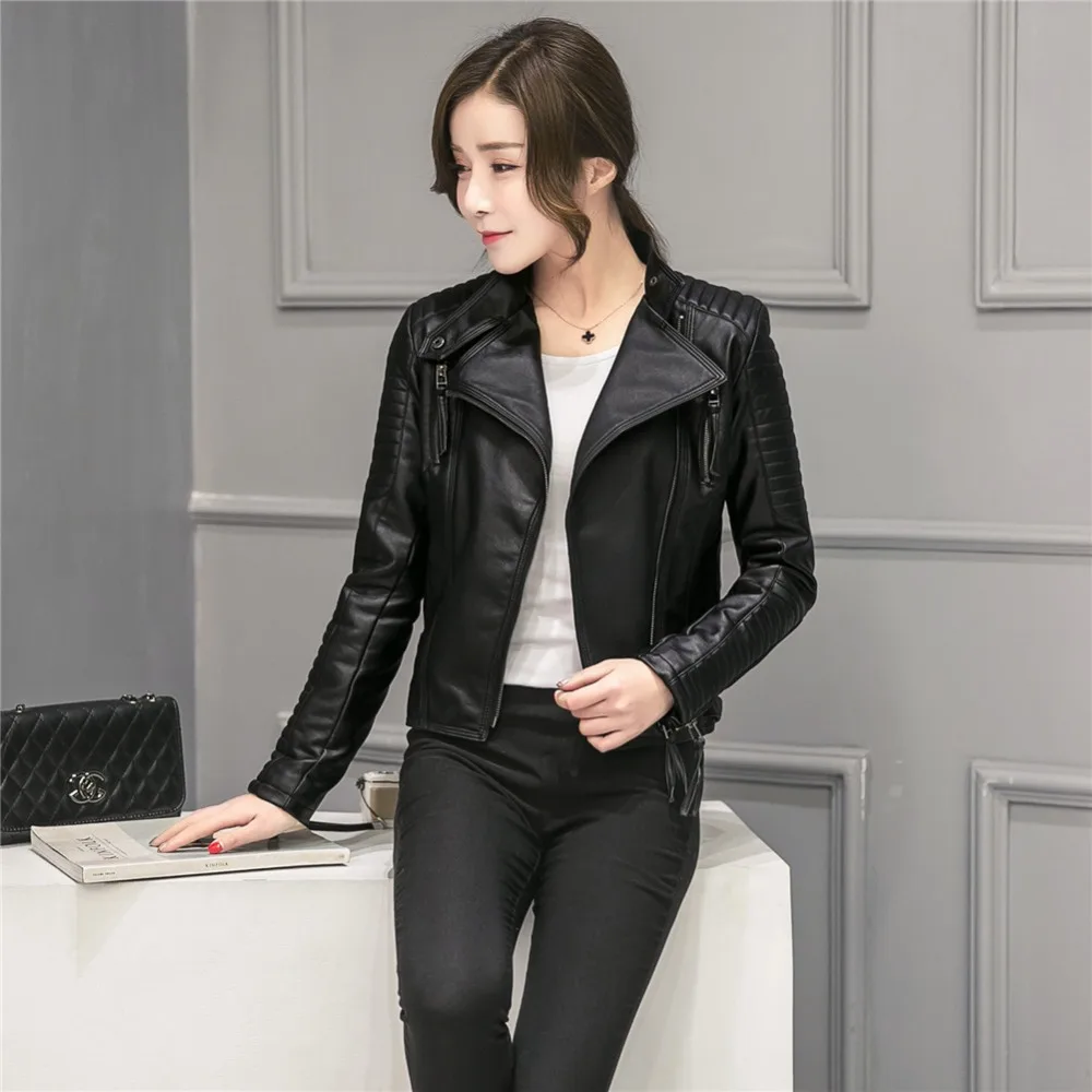 Women's Soft Leather Slim Fitted Jacket-1