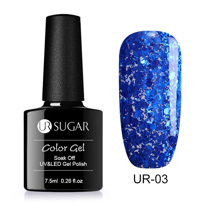 Ur Sugar 7,5 мл Блестящий Гель-лак для ногтей розовое золото блестящий Блестящий Гель-лак замачиваемый УФ-Гель-лак светодиодный дизайн ногтей DIY - Цвет: Glitter 3