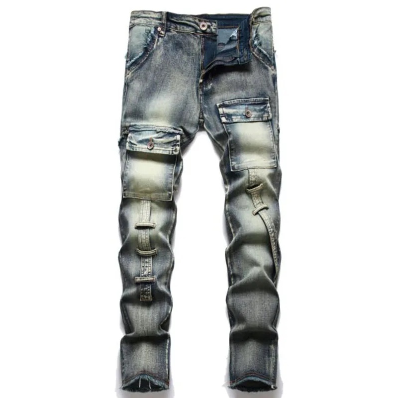 New Fashion Mens Biker Jeans High Quality Casual Slim Skinny Jean Homme Autumn Winter Men Denim Pants Casual Male Vaqueros