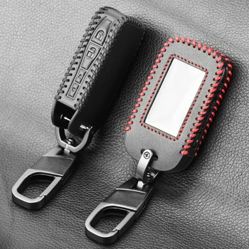 

Fashion keychain Leather Key Cover For Starline E90 E91 E60 E61 E62 LCD Remote Control Only Two Way Car Alarm Keychain Case