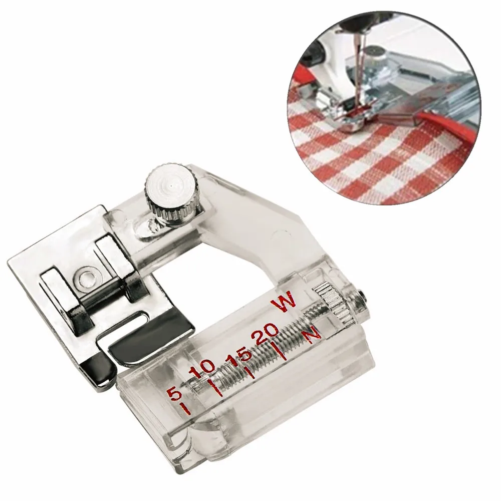 ADJUSTABLE BIAS TAPE SNAP ON 6290 BINDER FOOT AJUSTABLE BINDING SNAP-ON BIAS BINDER SEWING MACHINE PART PRESSER FEET AA7011