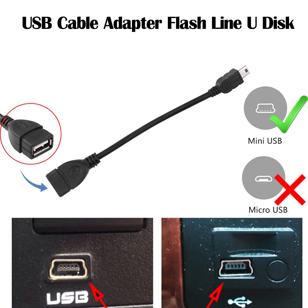 Автомобильный аудио кабель Мини Порт OTG адаптер Авто USB флэш U диск музыка V3 линия