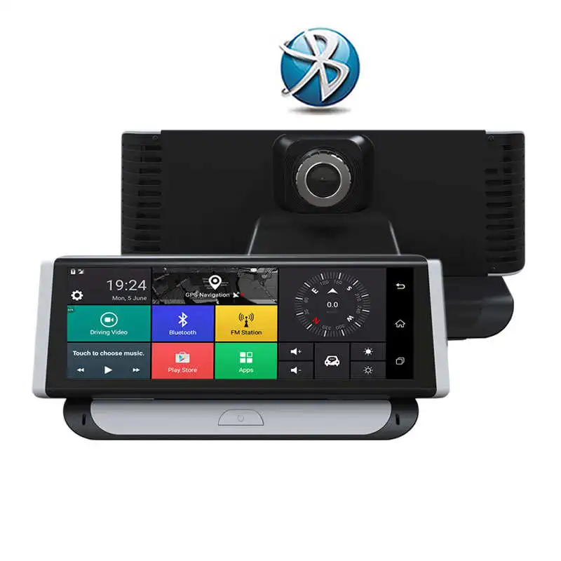 Автомобильный видеорегистратор 1080P Dash Cam 8 дюймов пресс-экран двойной объектив Dvr с Android Wifi Gps навигация автомобильная камера Авто рекордер Dvr заднего вида