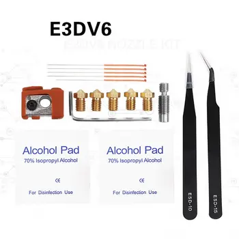 

V6 Heating Block Silicone Case Cover 1.75mm Nozzle Hose Tweezers Cleaning Wrench Drill Kits for V6 3D Printers Parts