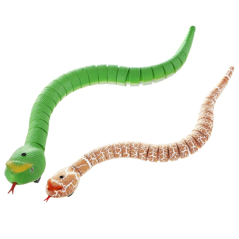 

2Pcs RC Snake Toy,Rechargeable Remote Control Snake with Interesting Egg Radio Control Toys for Kids, Yellow & Green