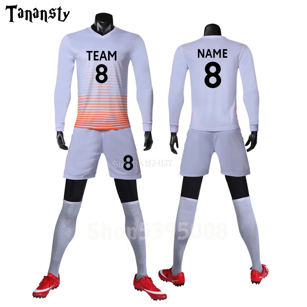 Soccer Jerseys Long Sleeve Men Custom Football Jerseys Soccer Uniforms Youth Adult Football Set Long Soccer Jersey