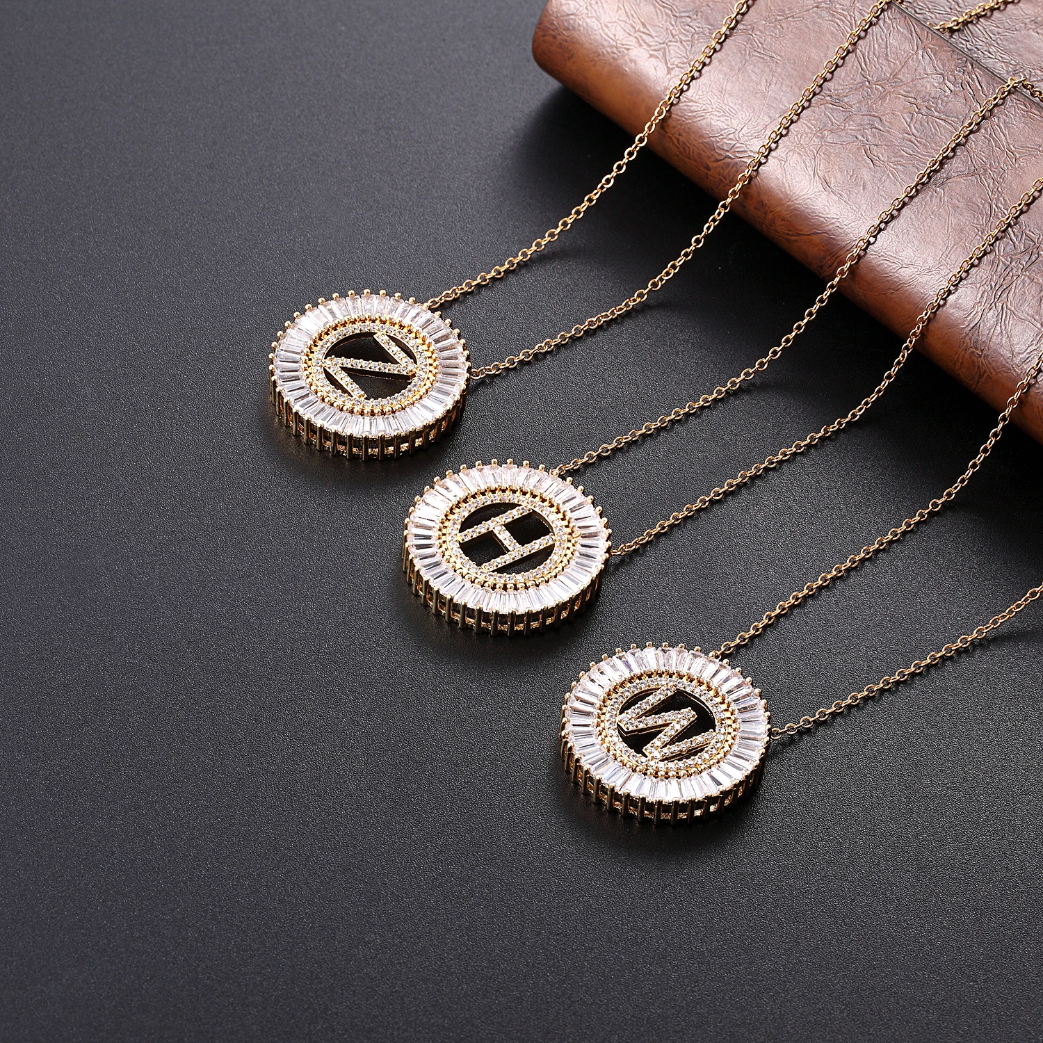 Fashion Tiny Dainty Heart Initial Charm Cubic Zirconia Necklace Letter Necklace Jewelry for Women Accessories Gift