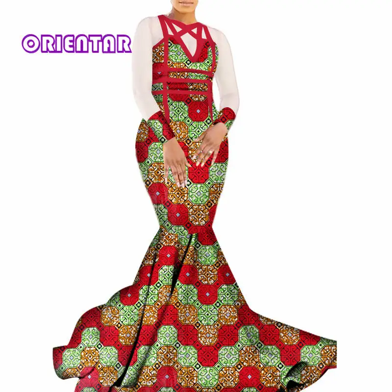Модное Длинное Вечернее Платье с принтом в африканском стиле для женщин