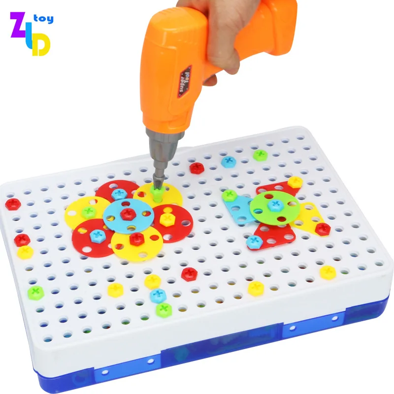 

Children Hands-on Screw Educational Disassembly Screw Toolbox Electric Drill Jigsaw Puzzle Nut Packaged Combination Unisex Have