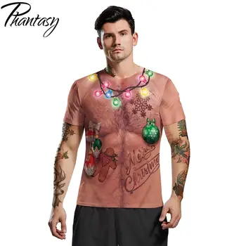 

Phantasy 2020 New Christmas Fashion New Year Men Loose Tshirts Sexy Christmas 3D Print Christmas Gifts