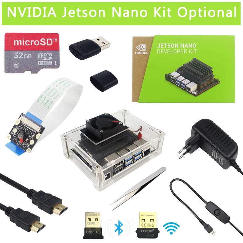 Nvidia Jetson нано развивающий набор+ чехол+ Мощность адаптер дополнительные | SD карты | 8MP Камера | 7 дюймов ЖК-дисплей | Вай-Фай адаптер