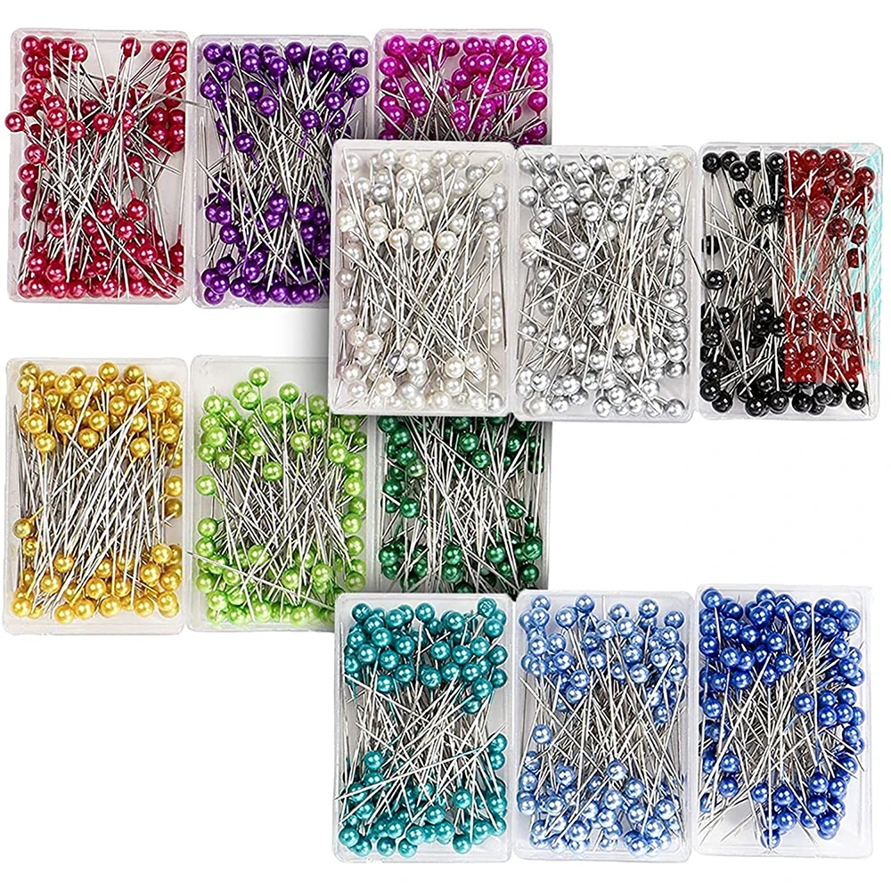 50Pcs Sewing Pins With Clear Box 2Inch Quilting Pins Colored