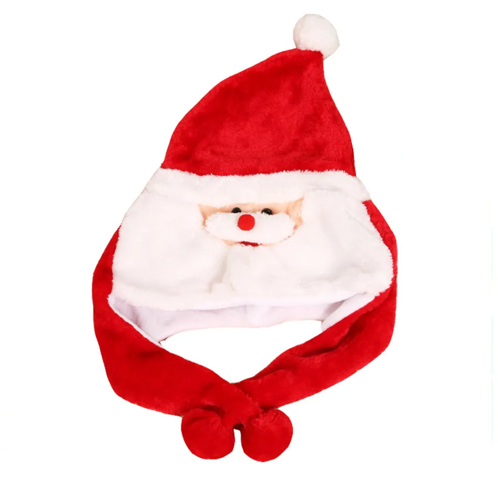 Christmas Cute Animal Ear Hat Cap Men And Women Plush Embroidery Rabbit Ear Hat Wrap Warm Flash Cap Party Stage Performance Gift
