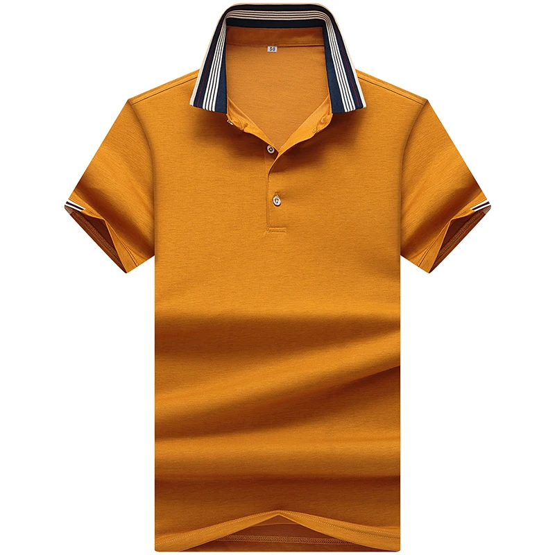 Новинка, высокое качество, топы и футболки, мужские рубашки поло, деловые мужские бренды рубашек-поло, рубашки с воротником, мужские рубашки поло, повседневные короткие одноцветные - Цвет: 7189 yellow