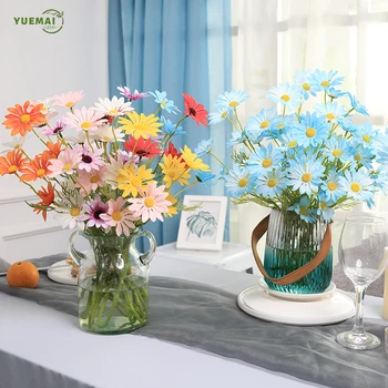 

1Pcs 5 Heads teddy fresh small Daisy Non-woven Fabrics Artificial Flowers flowers decoration fall decorations Valentine's Day