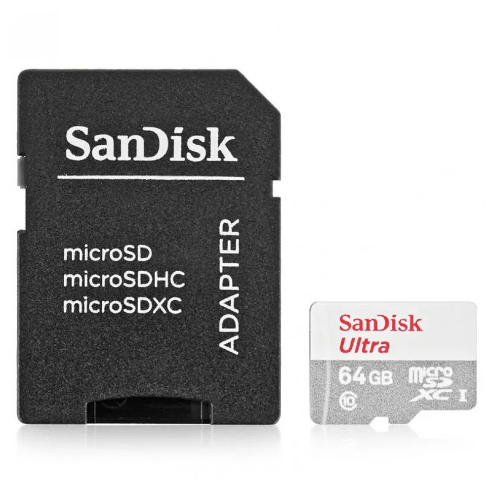 Карта памяти SANDISK MICRO SDXC 64GB UHS I W/A SDSQUNS 064G GN3MA|Карты памяти| |