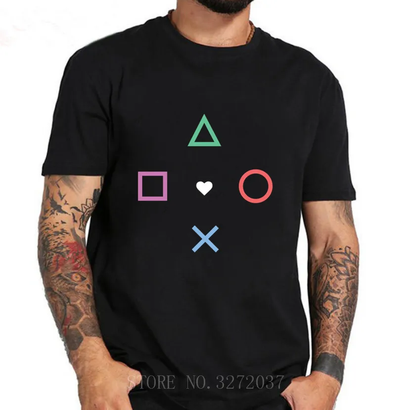 Черная Мужская футболка Playstation Love Games крутая Повседневная Pride новинка 2019
