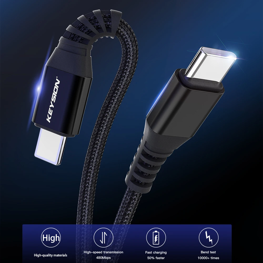 KEYSION PD кабель для iPhone 11 Pro Max XR XS 8 Plus usb type C для быстрой зарядки, кабель для телефона для iPad Pro, шнур зарядного устройства
