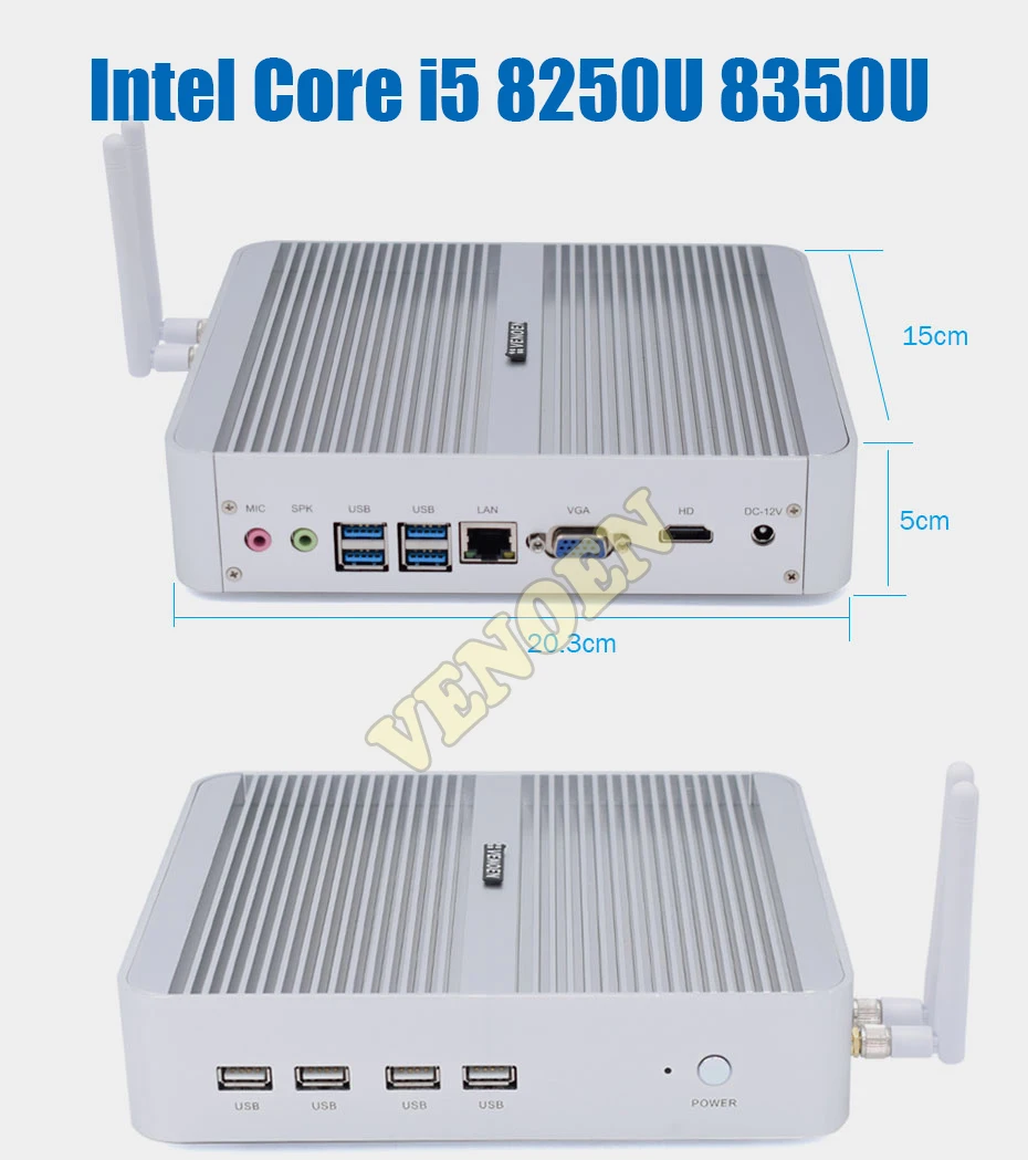 Четырехъядерный безвентиляторный мини-ПК Intel core i5 8250U Core i7 8550U HDMI tv BOX Core i7 7500U i5 7200U Windows Linux мини-компьютер - Цвет: P03B-Core i5 8250U