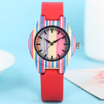 

Ins Fashion Ladies Watches Hot Fashion Wooden Women's Watch Quartz Movement Genuine Leather Female Wristwatches 2020