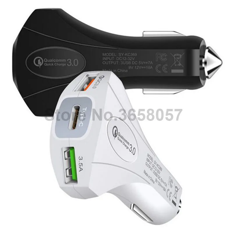 200 шт./лот 5V 3.5A Dual USB Quick Charge 3,0 Автомобильное зарядное устройство для i phone 11 X XS MAX в розничной упаковке