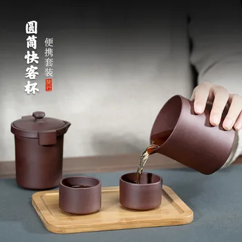 

】 yixing undressed ore pure manual recommended the teapot accessories kung fu cylinder cover crack cup four times
