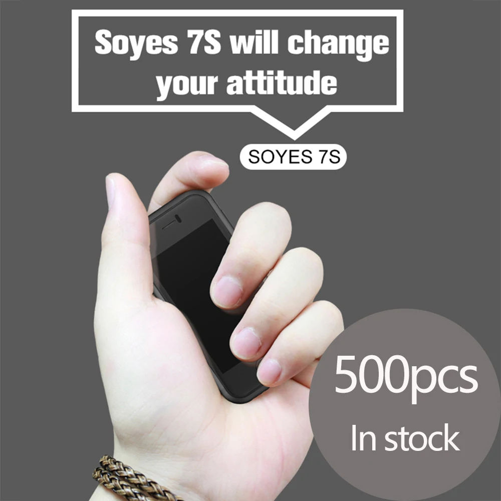 

Super Mini Android Smart Phone SOYES 7S MTK Quad Core 1GB+8GB 5.0MP Dual SIM High Definition 8S Phone X black color