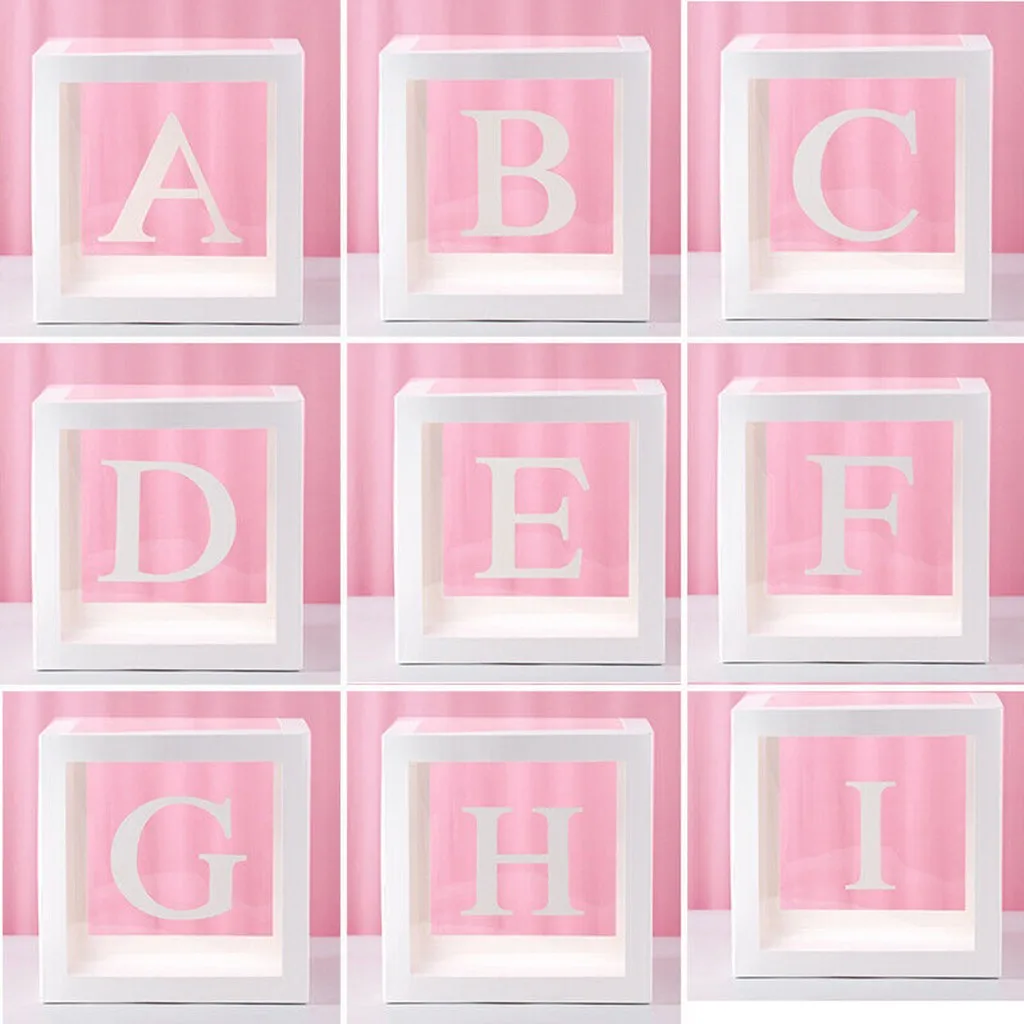 Прозрачные подарочные коробки с буквами A-Z, вечерние украшения для дня рождения ребенка, свадебные украшения, модные украшения для свадьбы