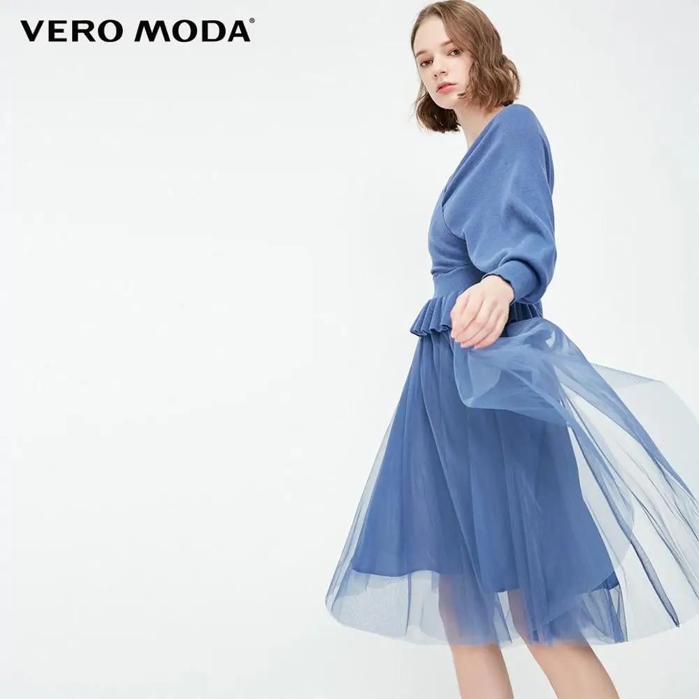 Женское прозрачное трикотажное платье с v-образным вырезом Vero Moda | 31917D518