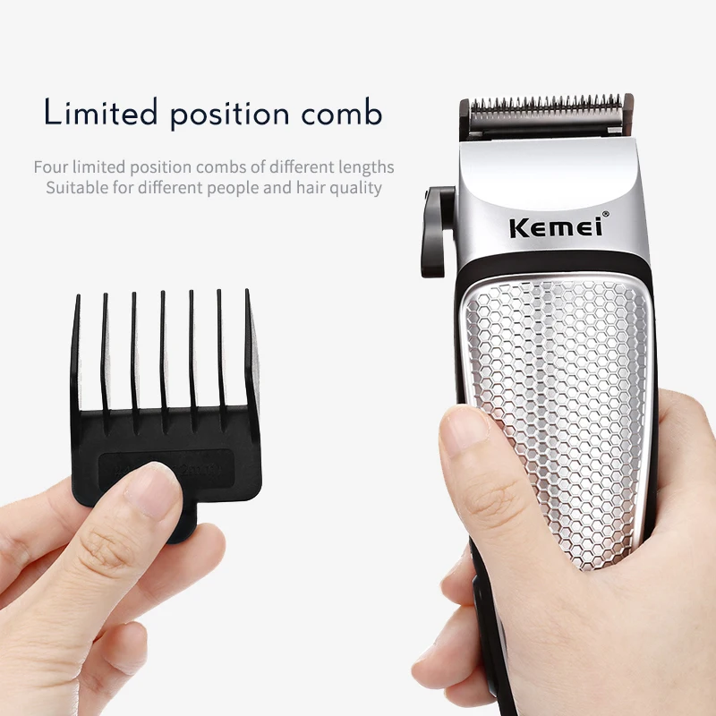 Kemei Профессиональная Парикмахерская Машинка для стрижки волос мощная электрическая Проводная машинка для стрижки волос мужская домашняя низкая шумовая стрижка салонный инструмент D40