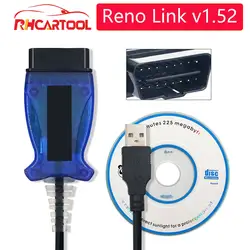 OBD2 для Renault Renolink OBD2 ECU программист V1.52 Reno Link диагностический кабель USB для Renault ECU/Key программирование подушка безопасности сброс