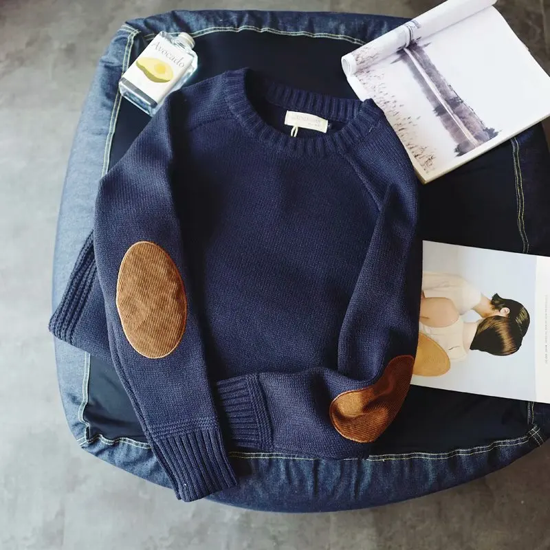 

Thicken Knitted Sweater Men Clothes 2020 Autumn Winter Vintage Patch Design Streetwear Jumper Jersey Hombre Pull Homme Pullover