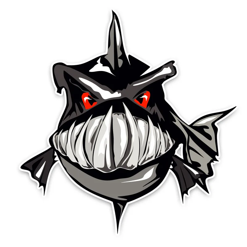 

Hot Warning Piranha Car Sticker Vinyl Sunscreen Bumper KK Motorcycle Decals Decorative Waterproof PVC 14cm*13cm