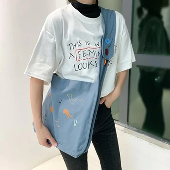

2020 Original Embroidered Animal Single-shoulder Canvas Bag For Ladies Versatile Cross Handbag Casual Lady Shopping Bag