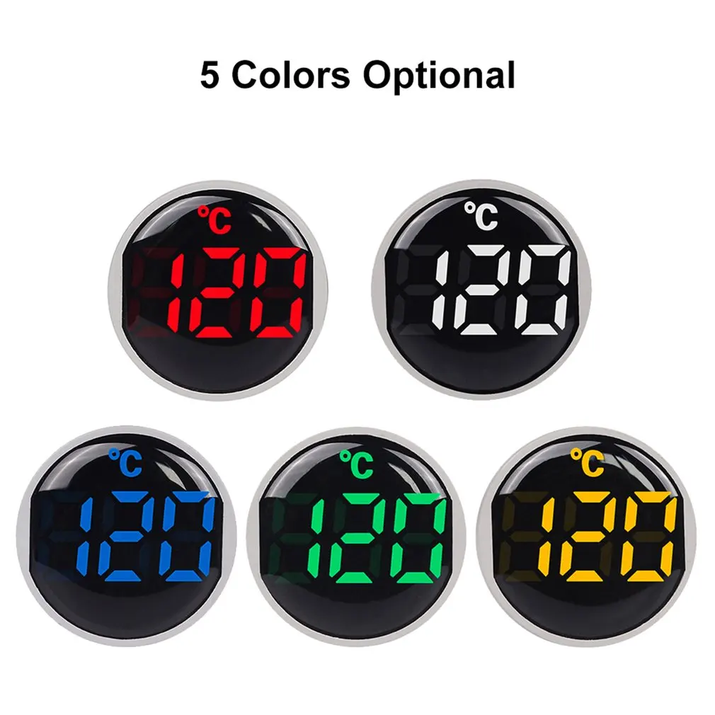 ST16C 22mm Round LED Digital Display Thermometer Temperature Meter Tester Indicator Signal Light-20-120 Celsius