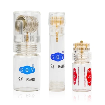 

Best Derma Roller Titanium Tips Microneedle 0.25mm Automatic Gold Derma Stamp Skin Care Anti Aging Serum Injection Reusable