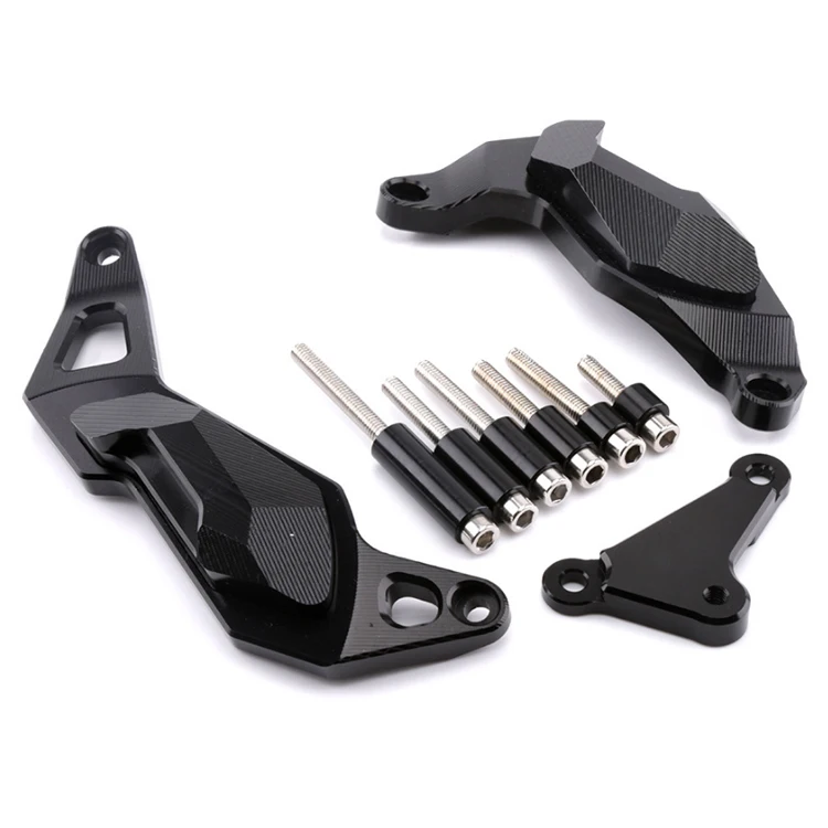 Black nuevo del motor de la motocicleta guardia caso tapa Set motor Kit de cubierta de protección para Kawasaki ninja400 ninja 40 - Color: Black