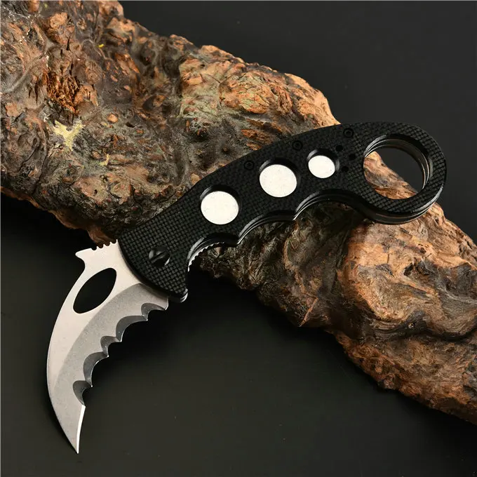 D Karambit коготь нож складной карманный армейский ножи охотничий нож выживания прямой тактический нож Открытый EDC нож D2 стальной - Цвет: D