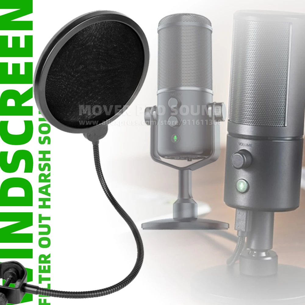 Windshield Double Layer Screen For Razer Seiren X Elite Microphone Windscreen Dustproof Mic Anti Pop Filter Windproof Shield Microphone Accessories Aliexpress