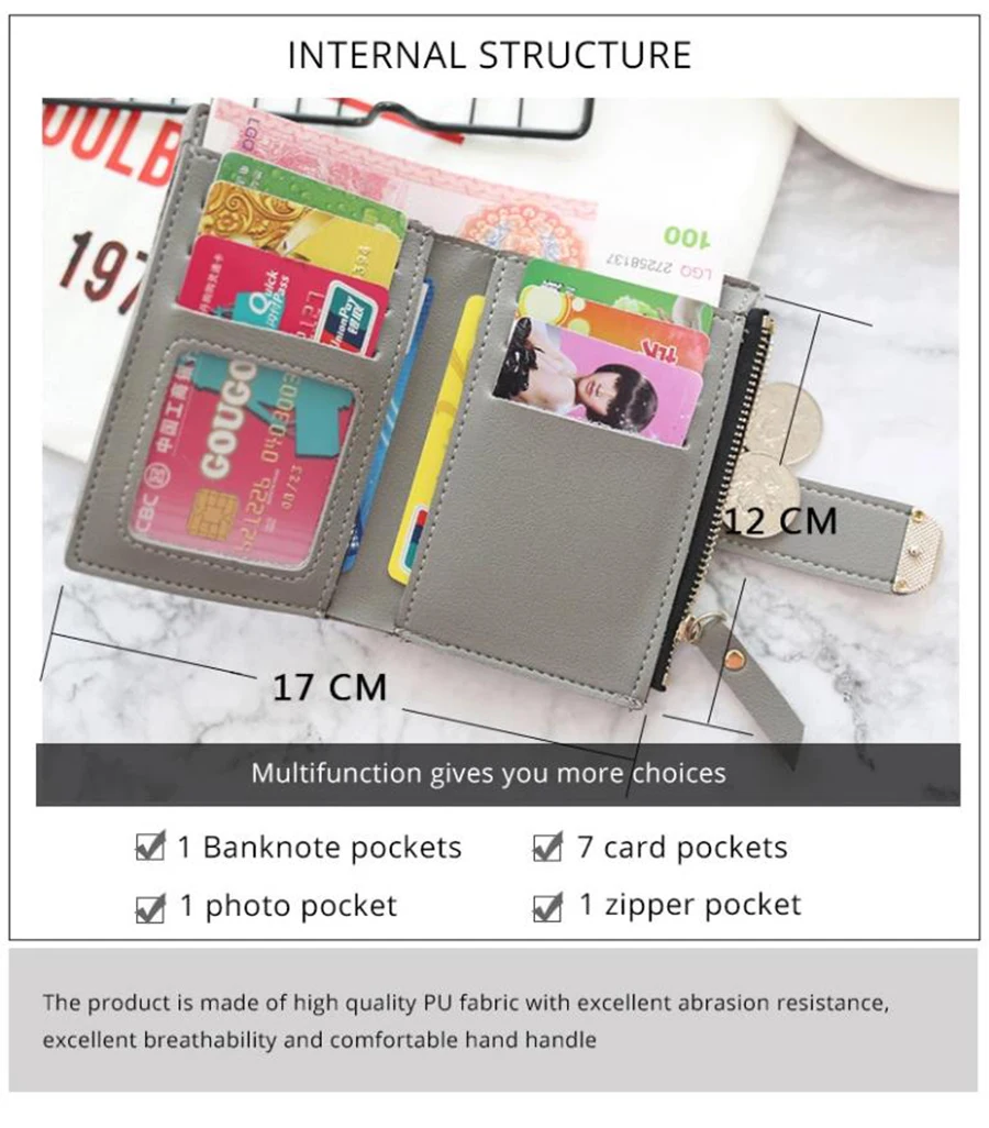 Women Wallets Small Fashion Brand Leather Purse Ladies Card Bag For Women Clutch Women Female Purse Money Clip Wallet