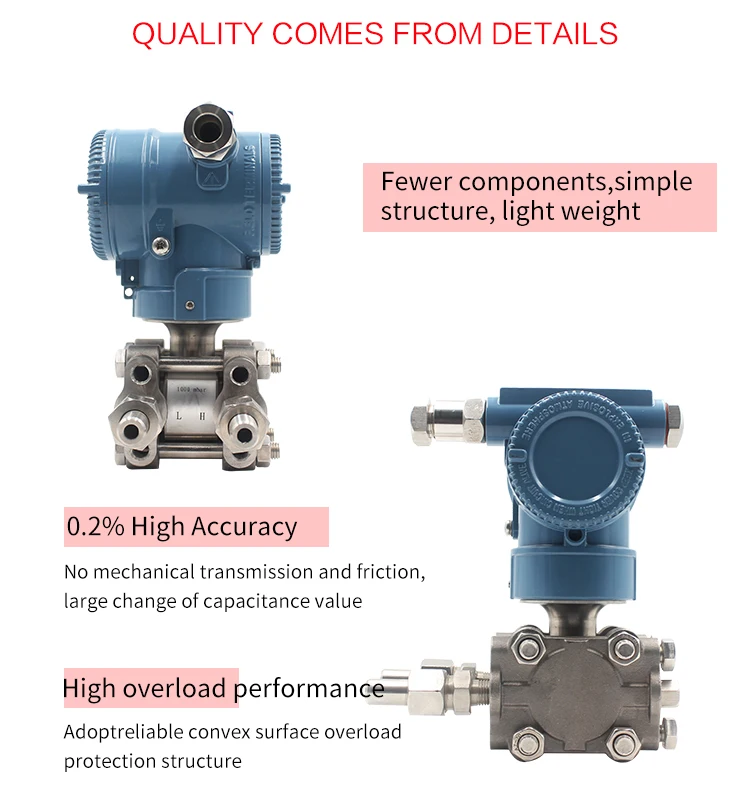 QDC70C высокая производительность diffrential датчик давления 0.5% преобразователь давления