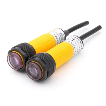

2pcs PRM18-C502NA sensor switch NPN normal open Photoelectric switch Opposite type Detection distance 5M 10-30VDC
