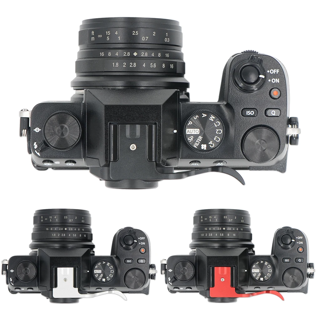 Pollice Del Metallo Sulla Presa, Pollice Sulla Presa Della Mano Della Presa Per La Micro Macchina Fotografica Di Dslr Fujifilm X-S10